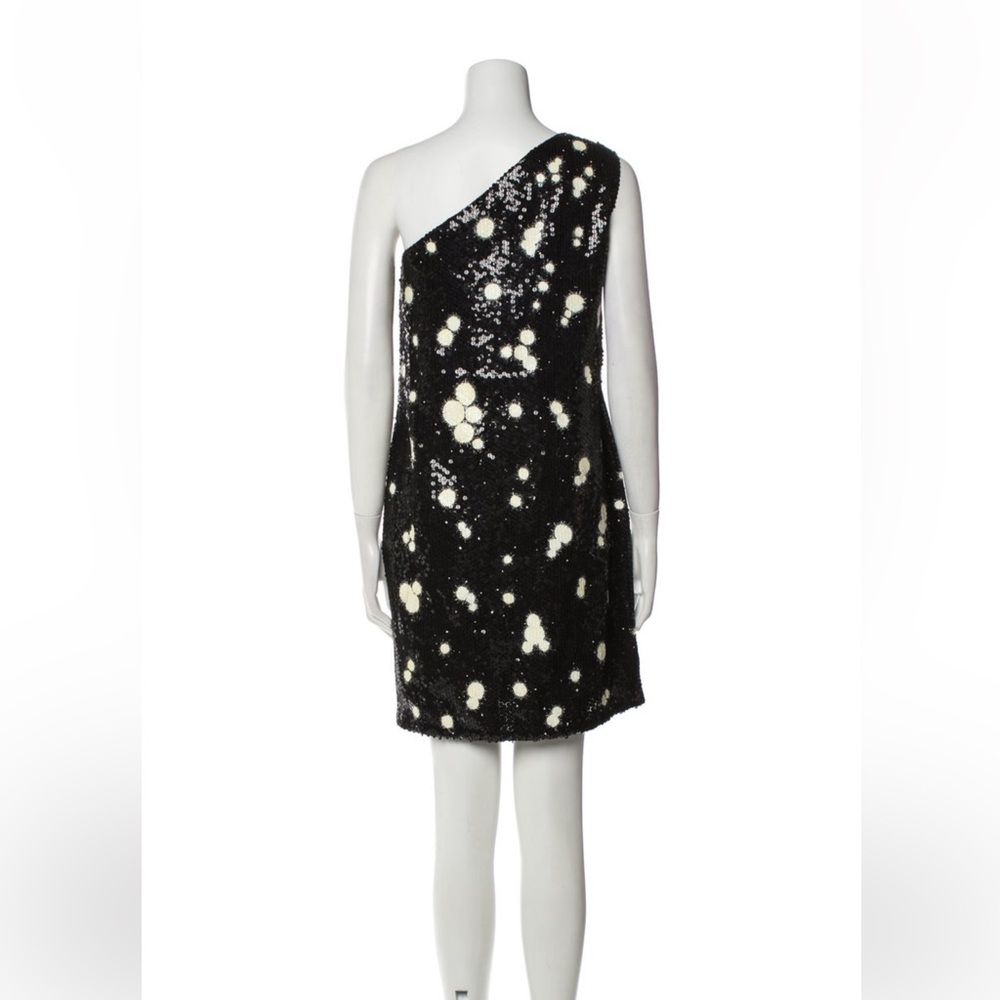 Michael Kors - Black Abstract Sequin One Shoulder Dress - size 8 - Picture 3 of 15